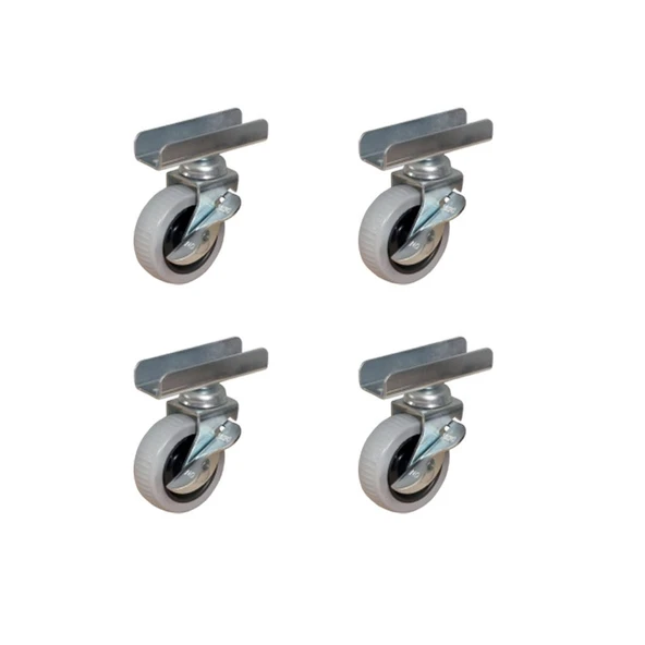 Furç Uzun-Sunta Bilyalı Teker (Frenli) - 20x50 - Gri - 18MM HKS185 - 4 Adet ürün görseli 1