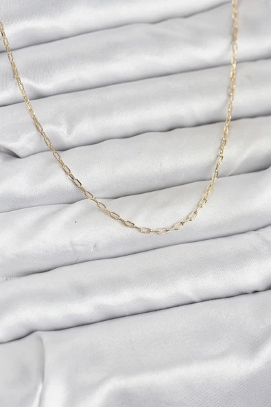 CM 14K Gold Renk Ataç Zincir Model 60 cm Kadın Kolye - TJ-BKO10934 ürün görseli 1