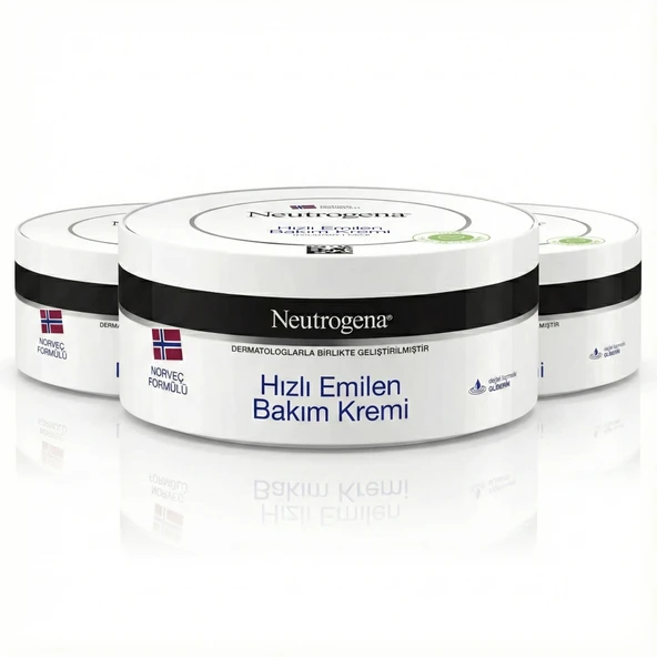 Neutrogena Norveç Formülü Hızlı Emilen Bakım Kremi 200ml - Yağlı His Bırakmaz - 3'lü Avantaj Paketi ürün görseli 1
