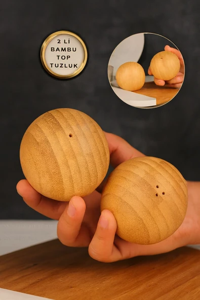 Ivory Ivo-bmb221 Bambu İkili Tuzluk Seti - Resim 2