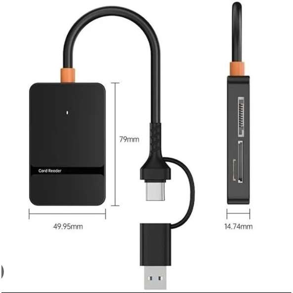 ZR783 Ads-316 Type-C + Usb 8 İn 1 Card Reader 5Gbps ürün görseli 1