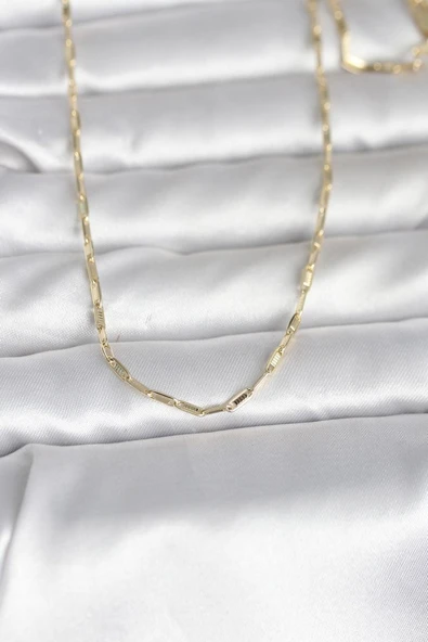 CM 14K Gold Renk İnce Ataç Zincir Model 60 cm Kadın Kolye - TJ-BKO10983 ürün görseli 1
