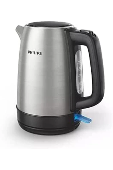 Philips Yeni Daily Metal Su Isıtıcısı, 1,7 Litre Kapasite, 2200 Watt, Gümüş/Siyah, HD9350/92 ürün görseli 1