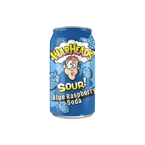 Warheads Sour Blue Raspberry Soda - Ekşi Yaban Mersini ve Ahududu Aromalı Gazlı İçecek 330ml ürün görseli 1