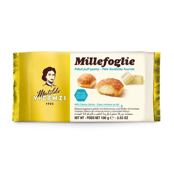 Matilde Vicenzi Millefoglie Süt Kreması Ve Beyaz Çikolata Dolgulu Milföy Tatlı 100 g ürün görseli 1