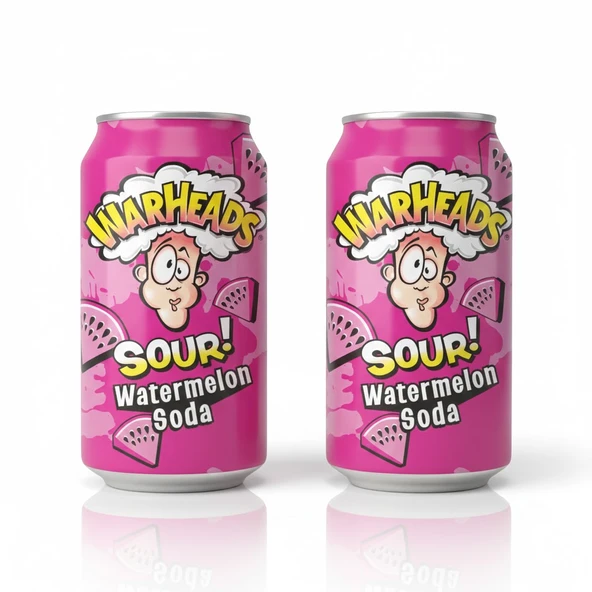 Warheads Sour Watermelon Soda - Ekşi Karpuz Aromalı Gazlı İçecek 330ml (2 ADET) ürün görseli 1