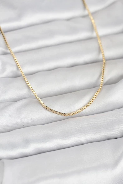 CM 14K Gold Renk Kare Zincirli Model 60 cm Kadın Kolye - TJ-BKO10941 ürün görseli 1