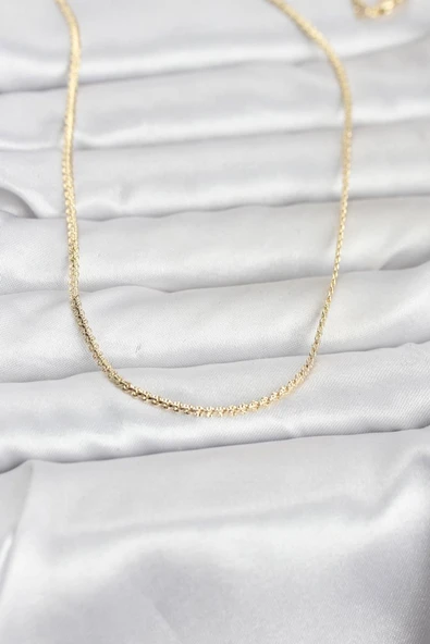 CM 14K Gold Renk Yassı Zincir Model 60 cm Kadın Kolye - TJ-BKO10965 ürün görseli 1
