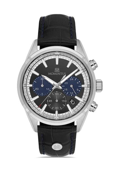 MOMENTUS CC306S-05BS SİYAH DERİ KORDON ERKEK KOL SAATİ ürün görseli 1