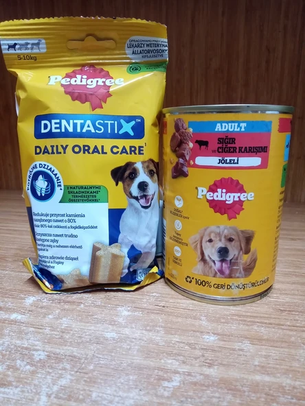 Pedigree Dentastix Small Köpek Ödül Maması 110 Gr+Pedigree Sığır&ciğerli Köpek Konserve 400 Gram ürün görseli 1