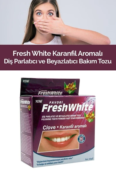 FRESH WHİTE KARANFİL AROMALI DİŞ TOZU 50 GR ürün görseli 1