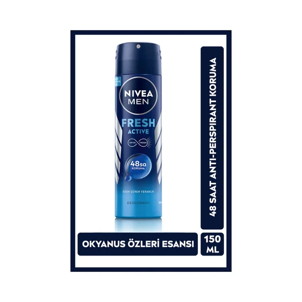 Nıvea Men Erkek Sprey Deodorant Fresh Active,48 Saat 3'li Paket ürün görseli 1