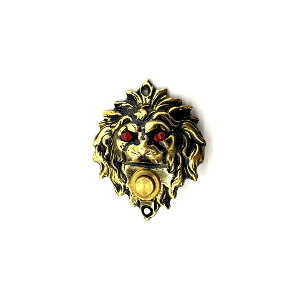 Antika Tarz Dekoratif Pirinç Aslan Kapı Zili - 100x78 mm, Antik, Led Işıklı ürün görseli 1