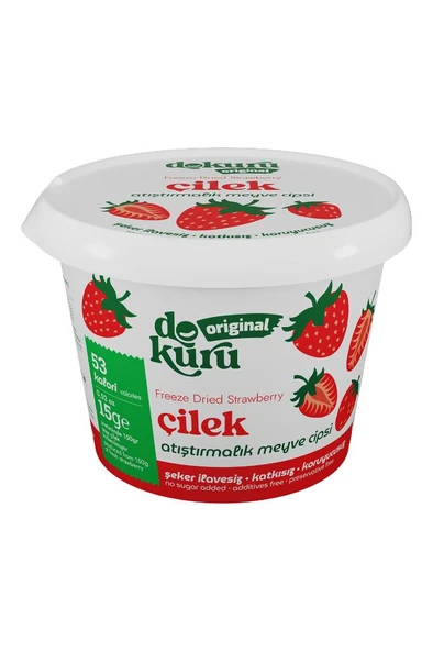 Dokuru Çilek Kuru Meyve Cipsi - Dondurularak Kurutulmuş Freeze Dried Çıtır Çilek ürün görseli 1