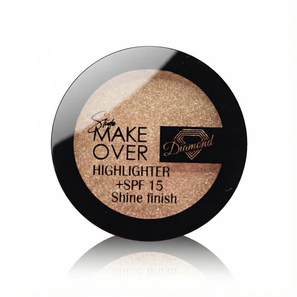 Make Over Diamond Highlighter - SPF 15 Korumalı Elmas Işıltısı (Şampanya Altın) - Shine Finish ürün görseli 1