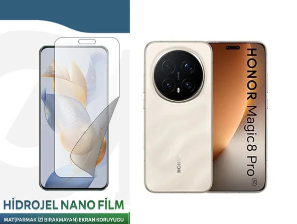 Honor Magic 8 Pro ile Uyumlu Mat Hidrojel Nano Film Ekran Koruyucu(Tempered Cam Değildir!) ürün görseli 1