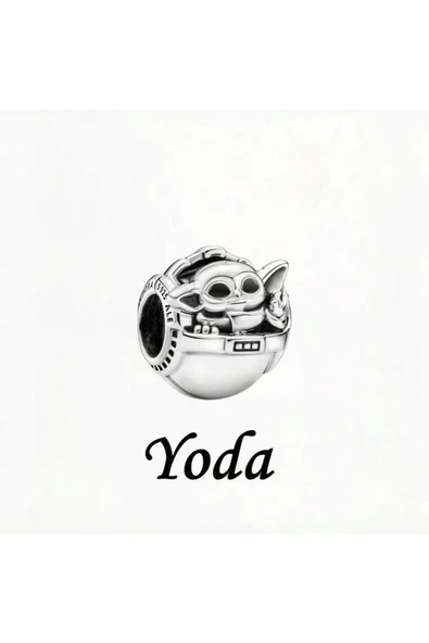 Starwars Usta Yoda Charm 925 Ayar Gümüş ürün görseli 1