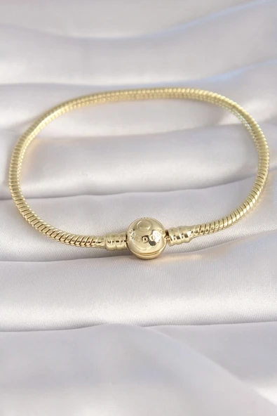 Pirinç Gold Renk İşleme Detay Charm Model Kadın Bileklik - TJ-BB5988 ürün görseli 1