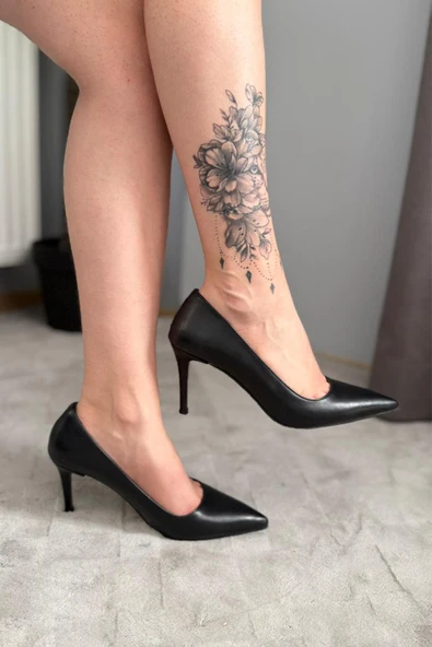 Kadın Adel Siyah Cilt İnce Topuklu Stiletto ürün görseli 1