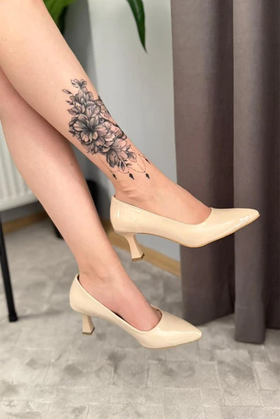 Kadın Sity Bej Rugan 6 cm İnce Topuklu Stiletto ürün görseli 1