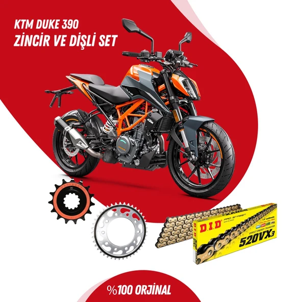 KTM DUKE 390 13-23 DID VX3 GOLD ZİNCİR DİŞLİ SET ürün görseli 1