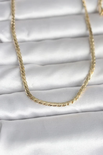 CM 14K Gold Renk Yassı Model 60 cm Kadın Kolye - EBJ260207W39460 ürün görseli 1