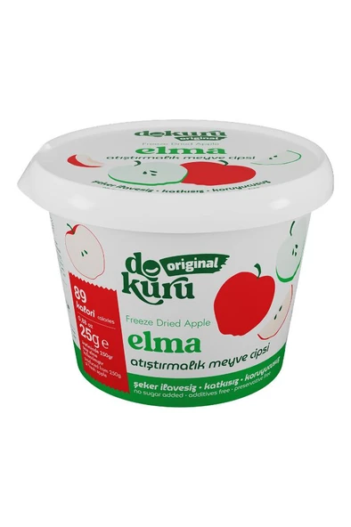 dokuru Elma Kuru Meyve Cipsi - Dondurularak Kurutulmuş Freeze Dried Çıtır Elma ürün görseli 1