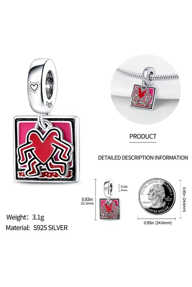 Keith Haring™ X Walking Heart Sallantılı Charm - Resim 2