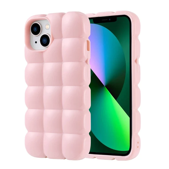 iPhone 14 Kılıf Parlak Esnek Silikon Airbag Dom Dom Kapak ürün görseli 1