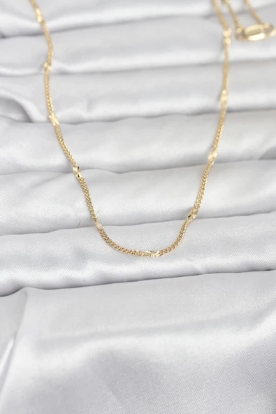 CM 14K Gold Renk Lazer Puntalı Model 60 cm Kadın Kolye - EBJ260207W39427 ürün görseli 1