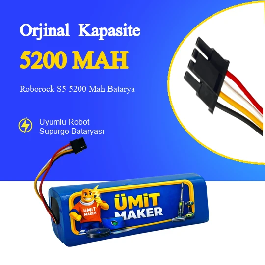 Roborock S5 5200 Mah Batarya – 14.4V Li-Ion Güç Kaynağı | Sürekli ve Güçlü Temizlik Deneyimi! ürün görseli 1