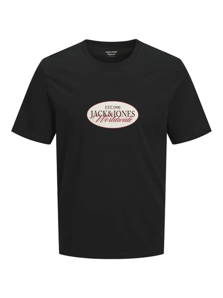 JACK JONES Erkek Yazı Baskılı Tişört 12297891 ürün görseli 1