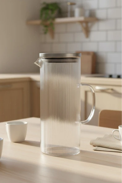 Perotti Bodrum 1200 Ml Borosilikat Cam Sürahi Buzdolabı Sürahisi Şeffaf ürün görseli 1