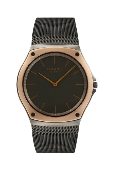 Obaku Denmark V316LXDJMJ Quartz Hasır Kordon Siyah Safir Cam 40 mm Erkek Kol Saati ürün görseli 1
