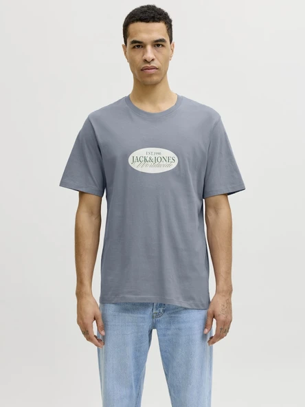 JACK JONES Erkek Yazı Baskılı Tişört 12297891 ürün görseli 1