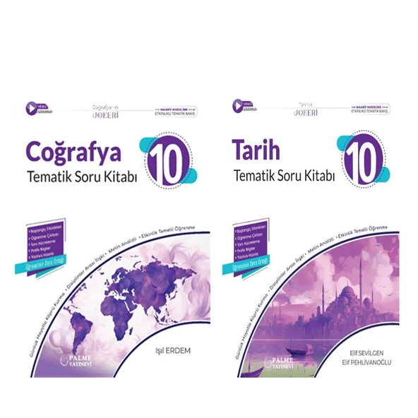 Palme Yayınları 10.Sınıf Tarih ve Coğrafya Soru Bankası Seti 2 Kitap ürün görseli 1