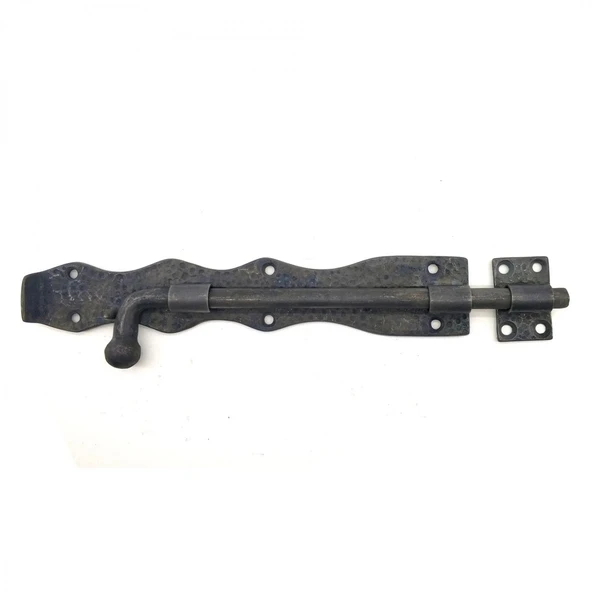 Antika Tarz Dekoratif Pirinç Dövme Kapı Sürgüsü - 25cm, Oksit ürün görseli 1