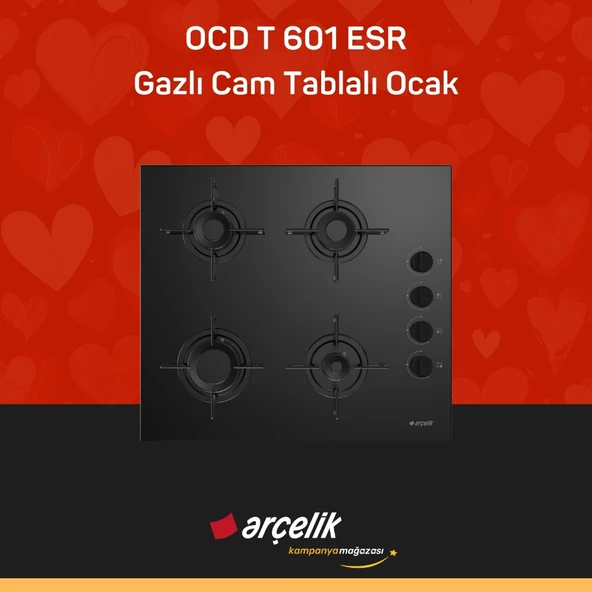 ARÇELİK OCD T 601 ESR Gazlı Cam Tablalı Ocak ürün görseli 1