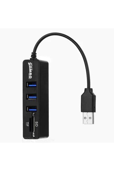 TAPLIN Combo 3 Port Usb2.0  Hub Tf Sd Kart Okuyucu ürün görseli 1