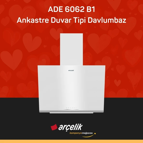 ARÇELİK ADE 6062 B1 Ankastre Duvar Tipi Davlumbaz ürün görseli 1