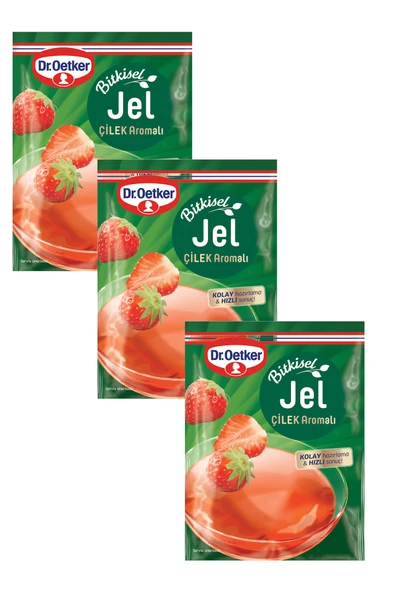Dr. Oetker Jel Bitkisel Çilek Aromalı 100 gr x 3 Adet ürün görseli 1