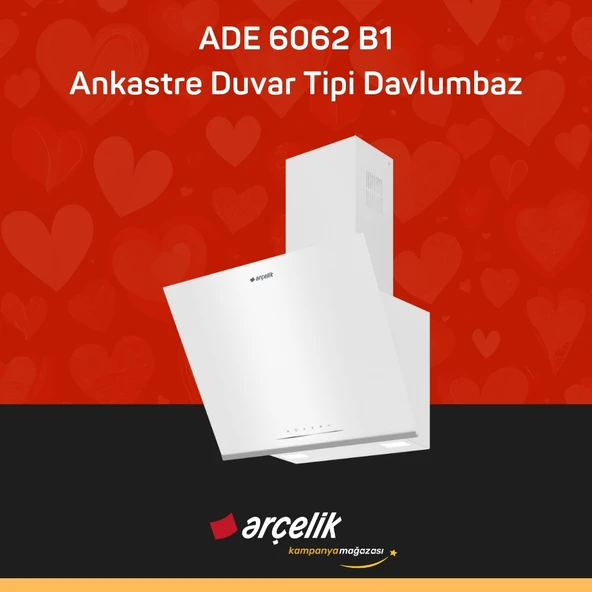 ARÇELİK ADE 6062 B1 Ankastre Duvar Tipi Davlumbaz - Resim 2