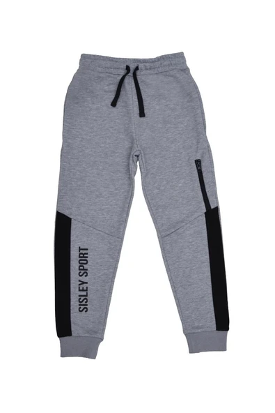 Sisley SIS-B1043  Erkek Çocuk Eşofman Altı Gri Melanj ürün görseli 1