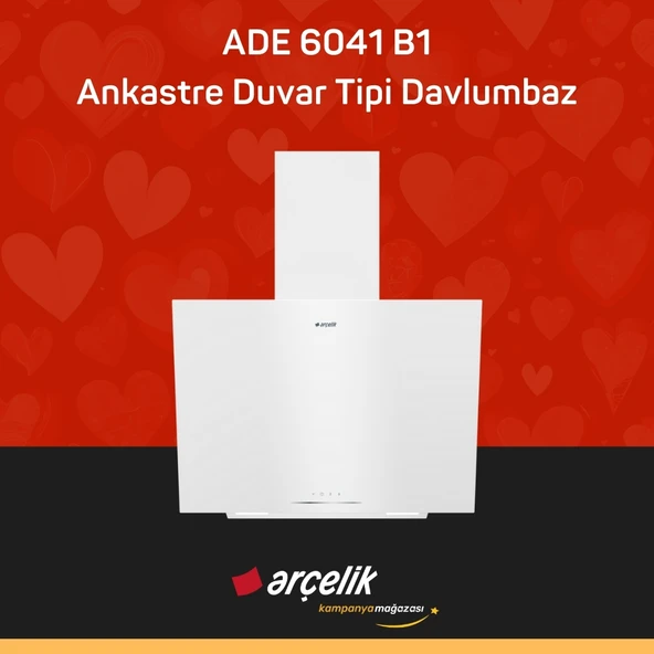ARÇELİK ADE 6041 B1 Ankastre Duvar Tipi Davlumbaz ürün görseli 1