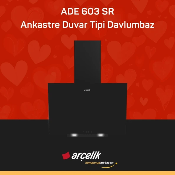 ARÇELİK ADE 603 SR Ankastre Duvar Tipi Davlumbaz ürün görseli 1