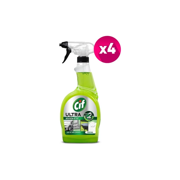 Cif Ultra Anında Etki Kir ve Yağ Çözücü 1025 ml x 4 Adet ürün görseli 1