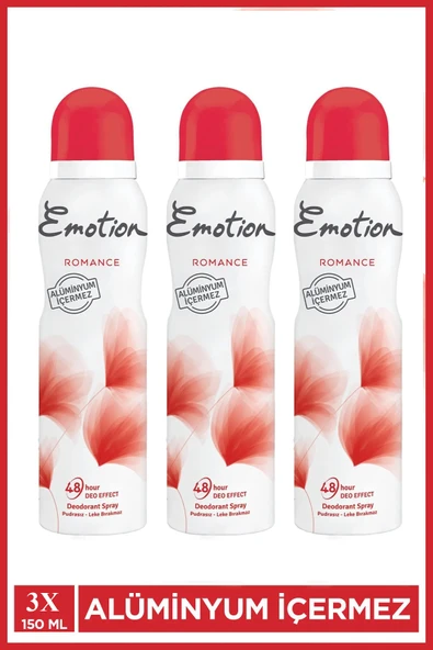 3 Adet Emotion Romance Kadın Vegan Deodorant 150 Ml Hızlı Kurur, Leke Bırakmaz ürün görseli 1