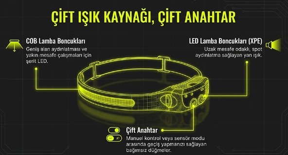 Gold Orıon Kafa Lambası Sensörlü 689-1 - Resim 6