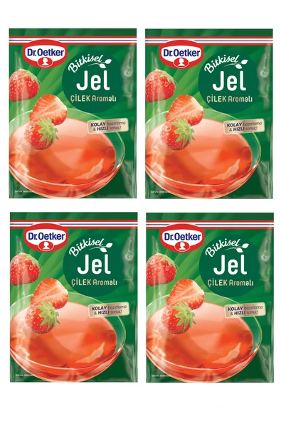 Dr. Oetker Jel Bitkisel Çilek Aromalı 100 gr x 4 Adet ürün görseli 1