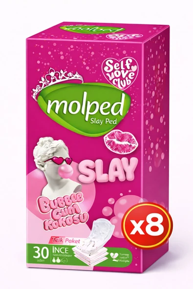 Molped Slay Günlük Ped 8 Paket 30 Adet Ped ürün görseli 1